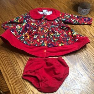 6/$20 Vintage Baby N red floral dress size 18 mo